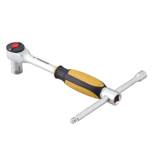 For tricky work, where space is tight. With extremely slim ratchet head 