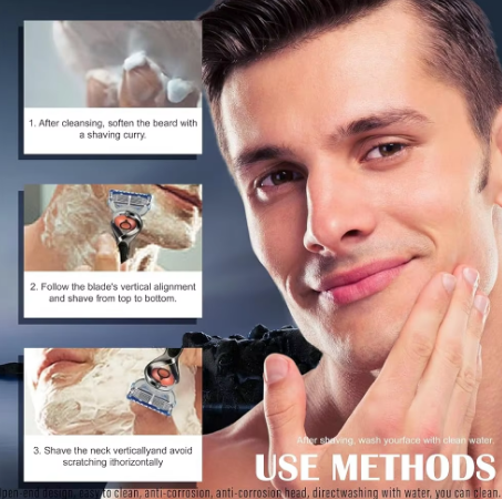 Flexible ball handle men's manual shaver