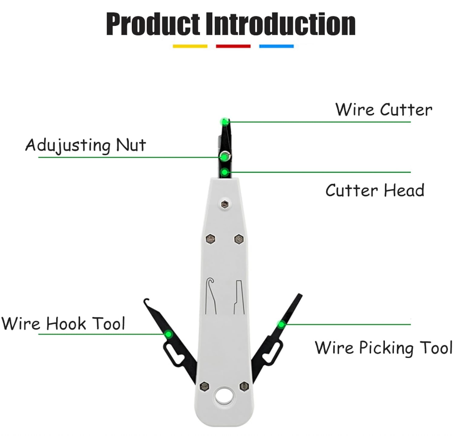Punch Down Tool Versatile Network Wire Impact Punch-Down Tool Ergonomic Design for Cutting