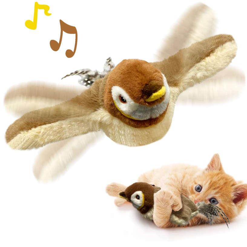 KreizyGo Cat Toys, Flapping Wings Sparrow Catnip Toys