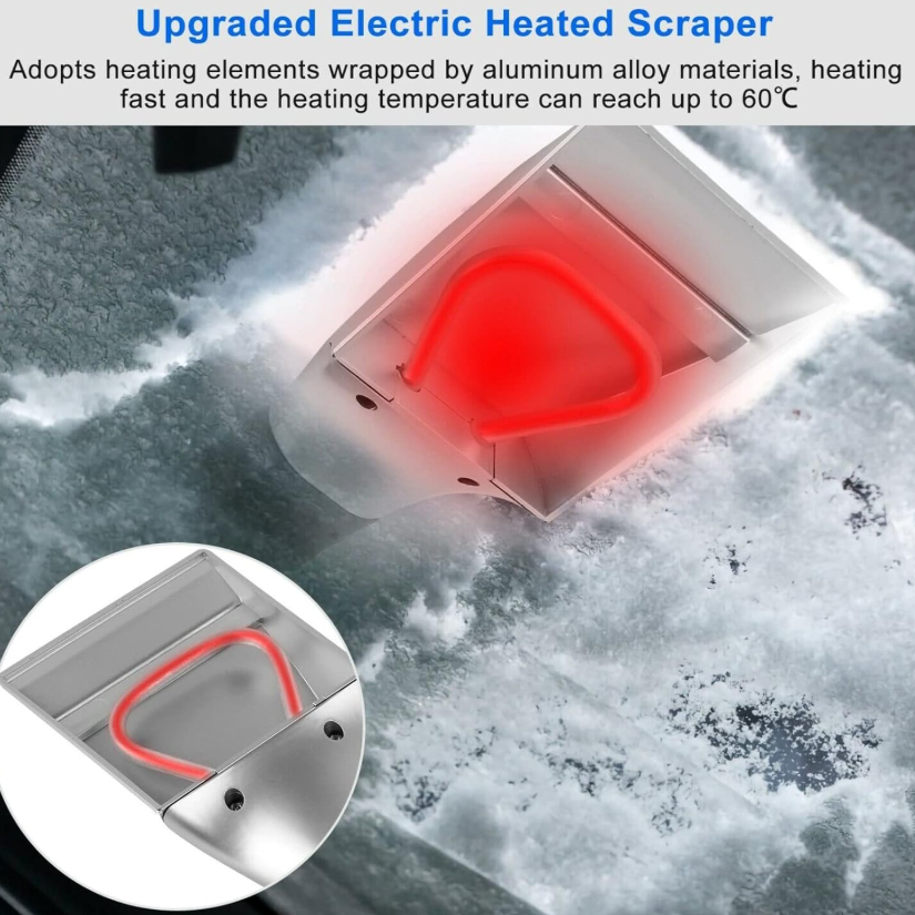 Heated Snow Shovel, Snow Ice Brush Shovel Snow Removal Tools