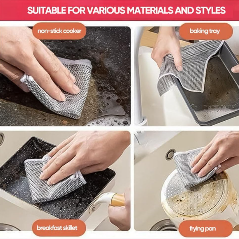 Circularite Scrubbing Cloth, Multipurpose Non-Scratch Scrubbing Wire Dishwashing Rags