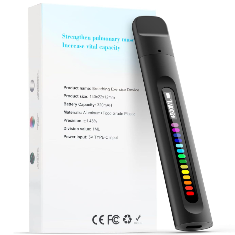 Breathing Exercise Device, Portable Breathing Training Device for Better Breathe