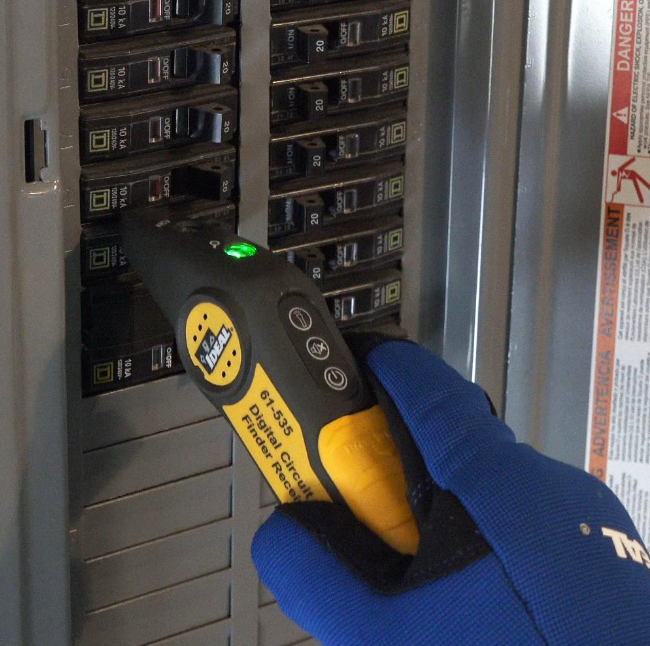Electrical Digital Circuit Breaker Finder with Digital Receiver and GFCI Circuit Tester, Yellow Circuit Finder Useful for Circuit Testing