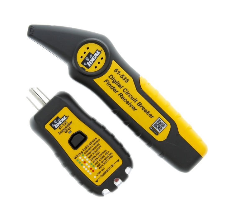 Electrical Digital Circuit Breaker Finder with Digital Receiver and GFCI Circuit Tester, Yellow Circuit Finder Useful for Circuit Testing