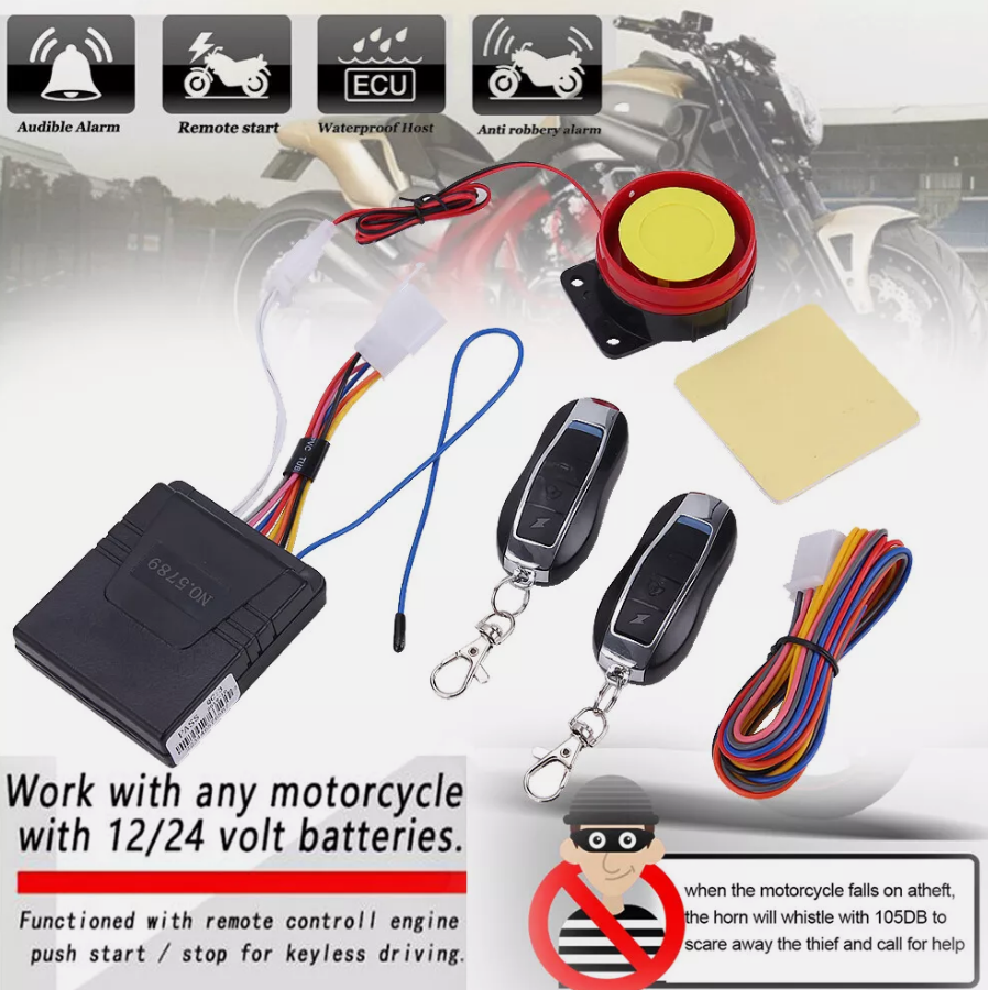 Remote Control Alarm Motorcycle Scooter Anti-Theft Security Alarm System