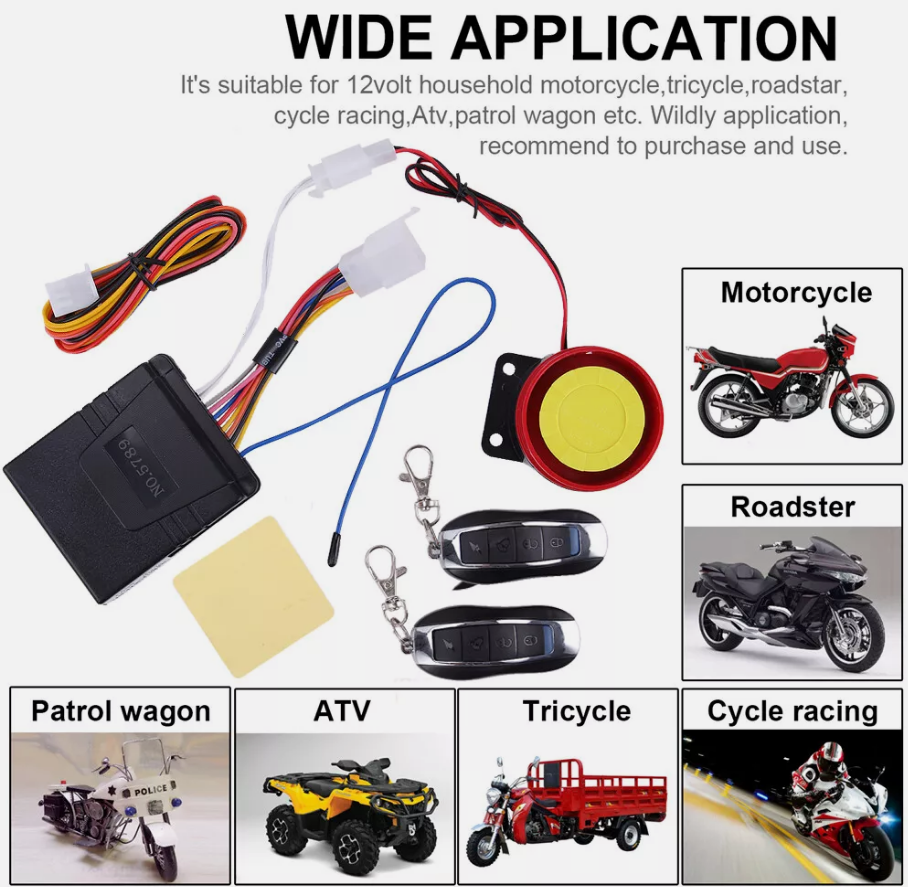 Remote Control Alarm Motorcycle Scooter Anti-Theft Security Alarm System