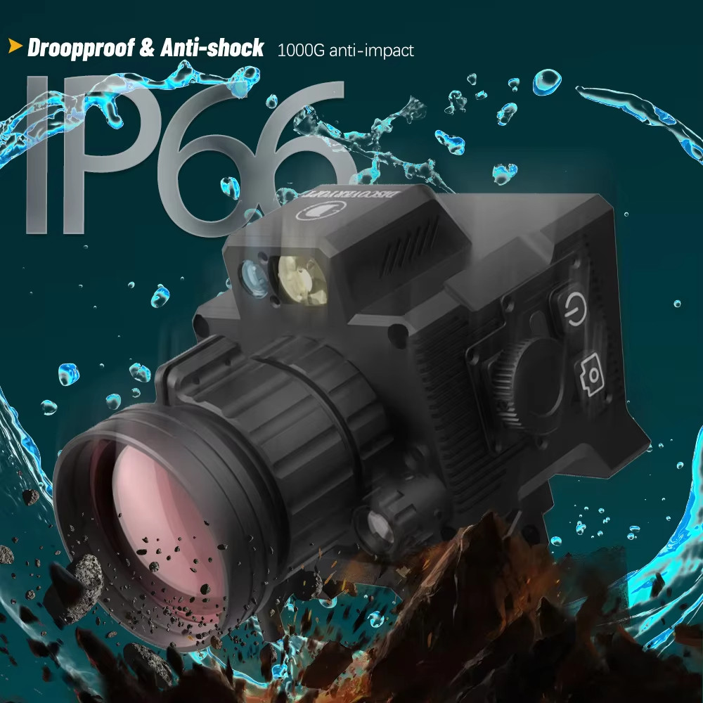 Crosshair Reticle Tiny Thermal Imaging Camera for Hunting Search Bird Detection with 1200m Distance Measurer Real Time Ranging