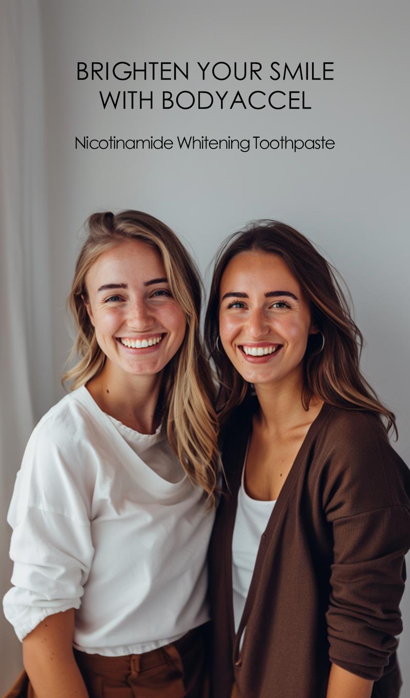 Product Introduction of Bodyaccel Toothpaste's newest fast-acting whitening formula - derived from natural peach extract - niacinamide! 14