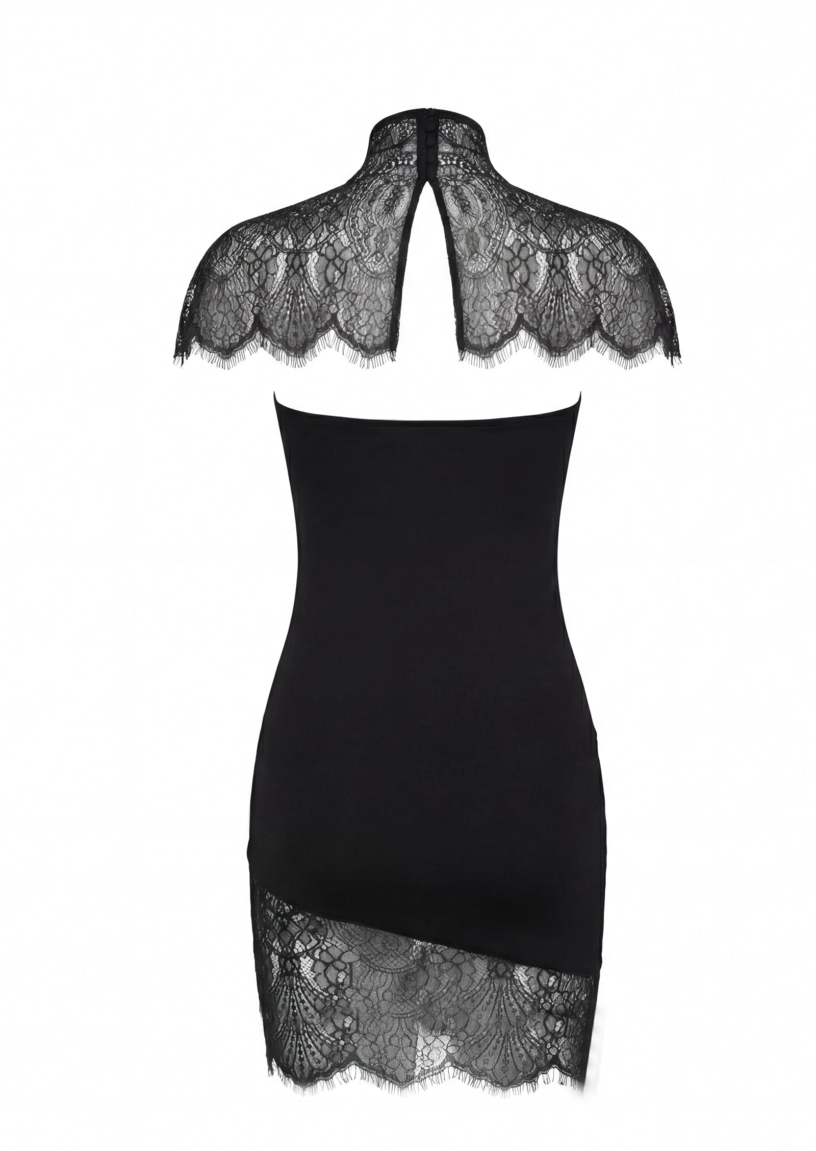 Lace Trimmed Strapless Mini Dress Set