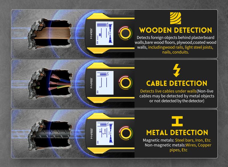 Product Introduction of FNIRSI WD-01 Metal Detector Wall Scanner with Newly Designed Positioning Hole for AC Live Cable Wires Metal Wood Stud Find 3