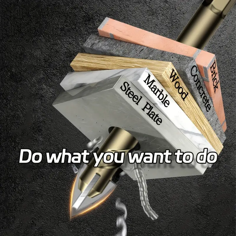 7pcs set multi purpose high hardness tungsten steel alloy four edged cross hexagonal tile punching drill bits ceramic impact drill bits glass concrete tile hole opener woodworking drill bit reaming tool special tool set tool 3 4 5 6 8 10 12 mm details 0