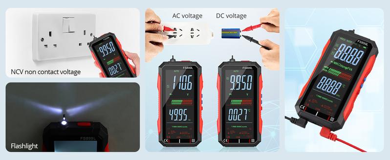 Product Introduction of USB Rechargeable 6000 Counts Digital Smart Multimeter Auto-Ranging with Large Display Capacitance Ac/Dc Voltmeter Resistance NCV Temperature Continuity Diode Live Check Electric Tester Tool 4