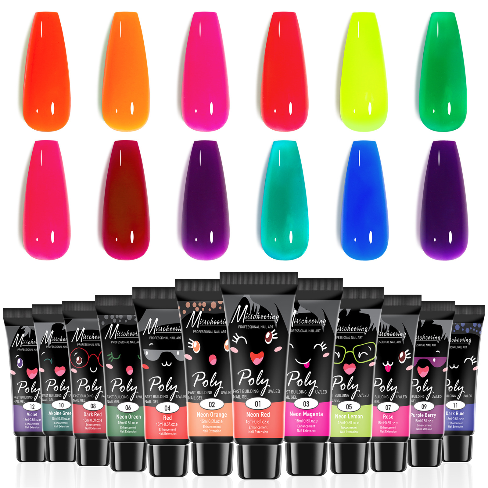 Nail Art Crystal Fluorescent Extension Gel (with free nail art tools)