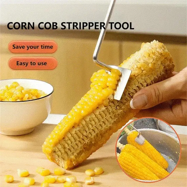 Eptchn Long Handle Stainless Steel Corn Stripping Tool