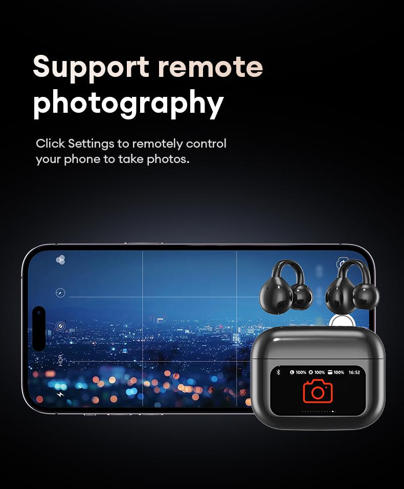 Product Introduction of HYUNDAI M100 Clip On Ear Headphones With Audio-Visual Future Touch Screen, Audio Wireless Headphones for Music & Phone Calls,Sport Waterproof & Sweatproof 6