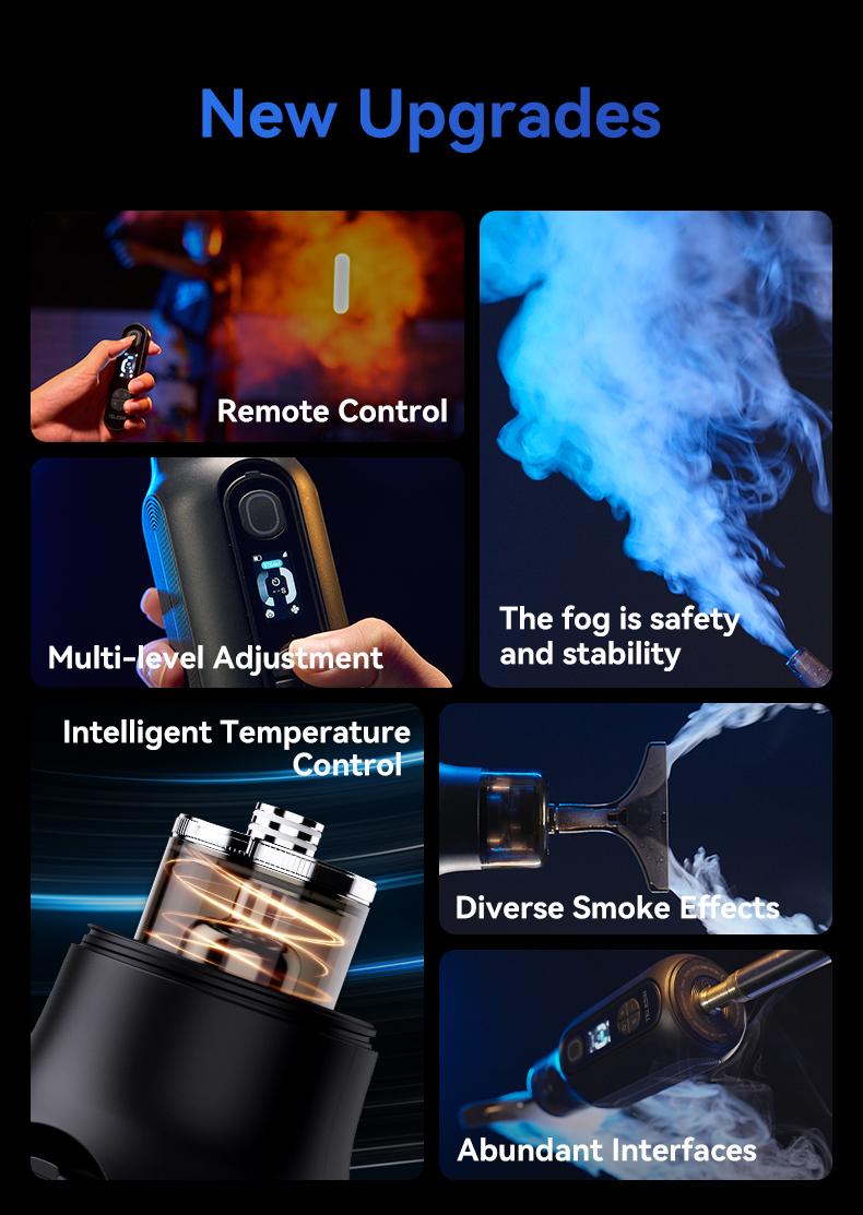 Product Introduction of TELESIN Mini Fog Machine, Portable Handheld Indoor Fog Machine With Removable Remote Control Dry Ice Effect Fog Machine, Professional Photography Fog Machine Shooting Video Microfilm Live Studio Stage Bar Dry Ice Effect Spray Small Studio Props instant 2