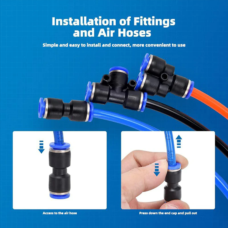 🔧 50% OFF NOW! 💨 1/4" Pneumatic Air Hose Fittings Kit – Push-to-Connect, Leak-Proof & Durable Construction ⚙️