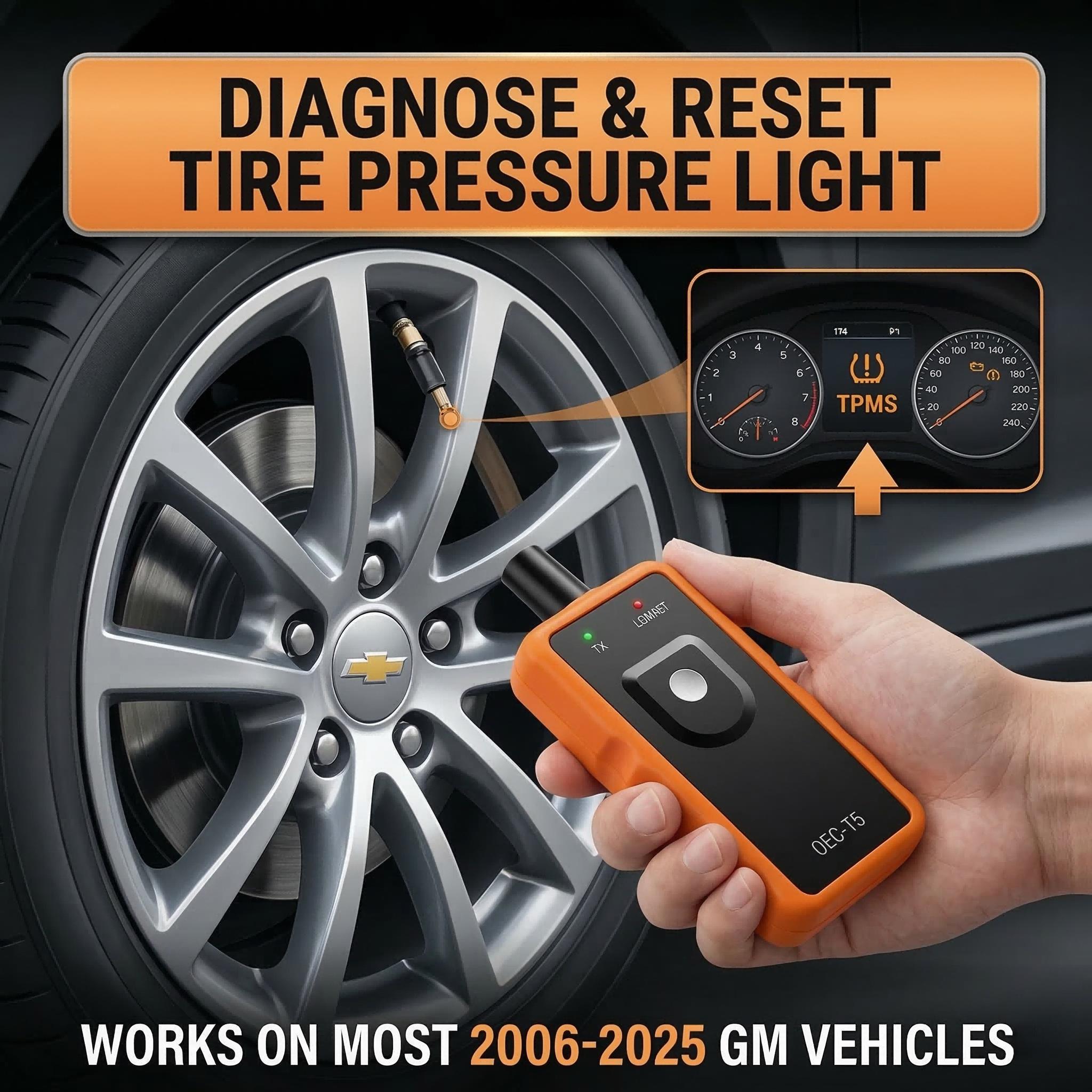 [GM only not universal 315/433MHz] EL-50448 TPMS Relearn Tool for GM Tire Sensor TPMS Reset Tool Tire Pressure Monitor system Activation Tool OEC-T5 for GM Buick/Chevy/Cadillac Series Vehicles 2023 Edition (Battery not included)