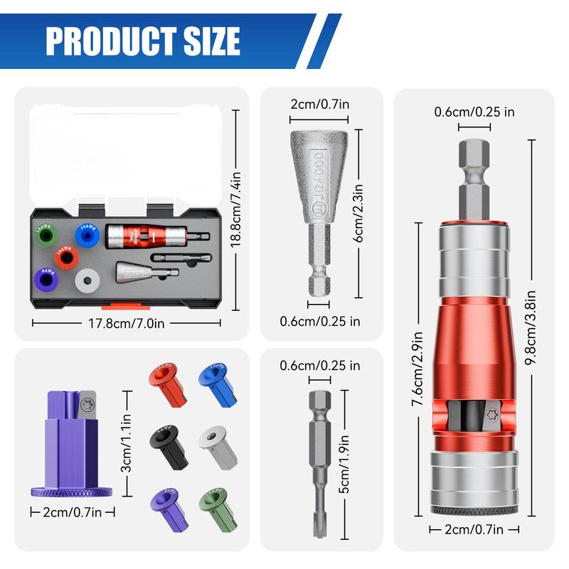 Product Introduction of KPKL&nbsp;9 in 1 Wire Stripper&nbsp;for Drill, Wire Stripping&nbsp;Tool and Twisting&nbsp;Connector&nbsp;Set,&nbsp;Quick Release Fitting Adjustable Cable Stripper,&nbsp;Wire Stripping Professional Electrician Tools Set（6/8/10/12/14 AWG） 1