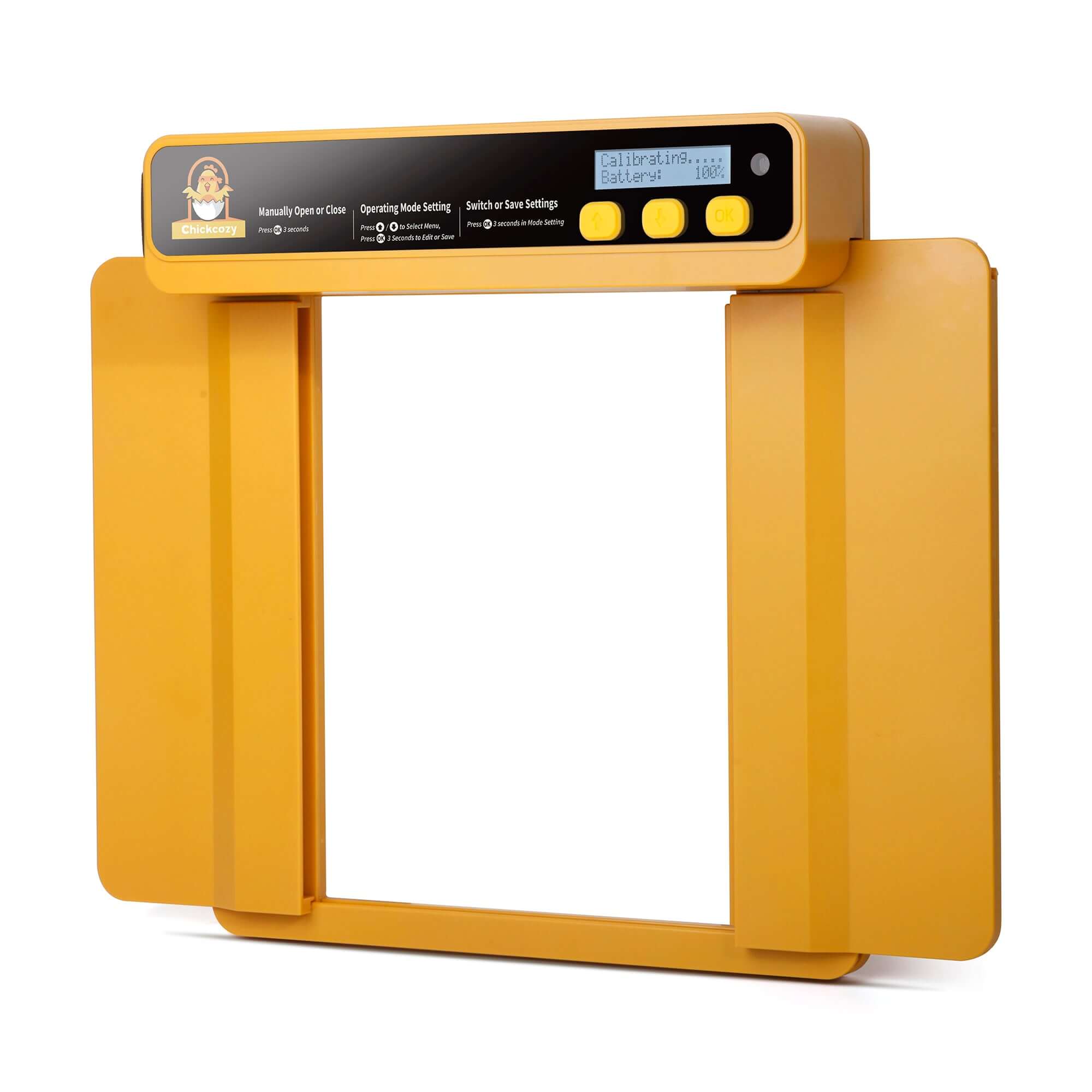 Horizontal chicken coop door Automatic opened by Chickcozy in orange