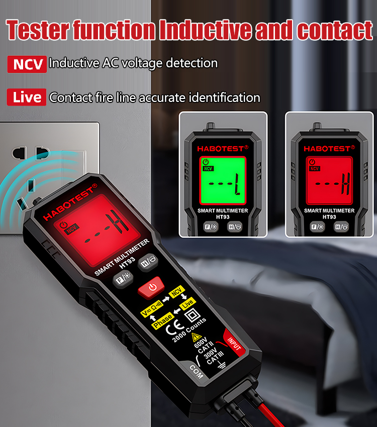 🧰Multi-purpose digital multimeter, phase sequence detection, intelligent, fully automatic anti-burn multimeter