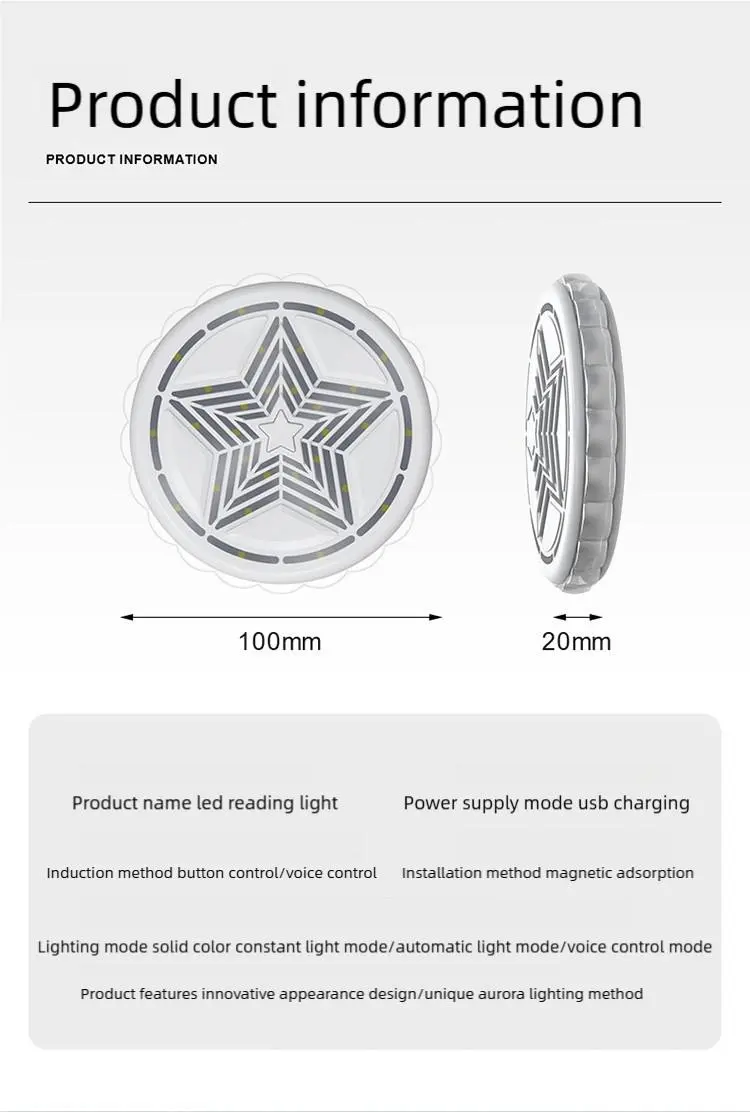 Product Introduction of LED Atmosphere Lights for Cars - 16 Color Interior Lighting Kit with Magnetic Base Easy Install for All Cars Family Night Light Car Ceiling Decorative Reading Lights Voice Activated 18