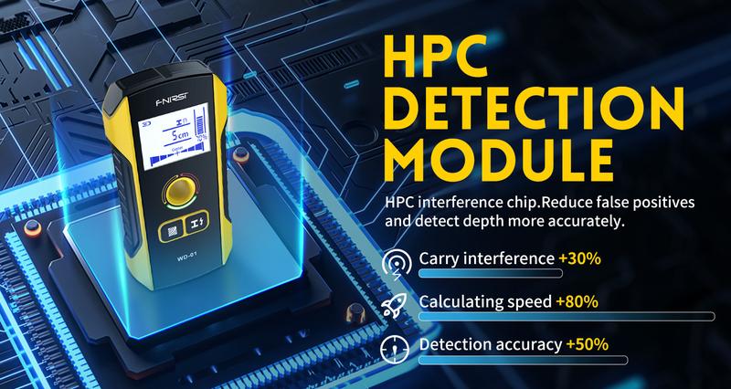 Product Introduction of FNIRSI WD-01 Metal Detector Wall Scanner with Newly Designed Positioning Hole for AC Live Cable Wires Metal Wood Stud Find 6