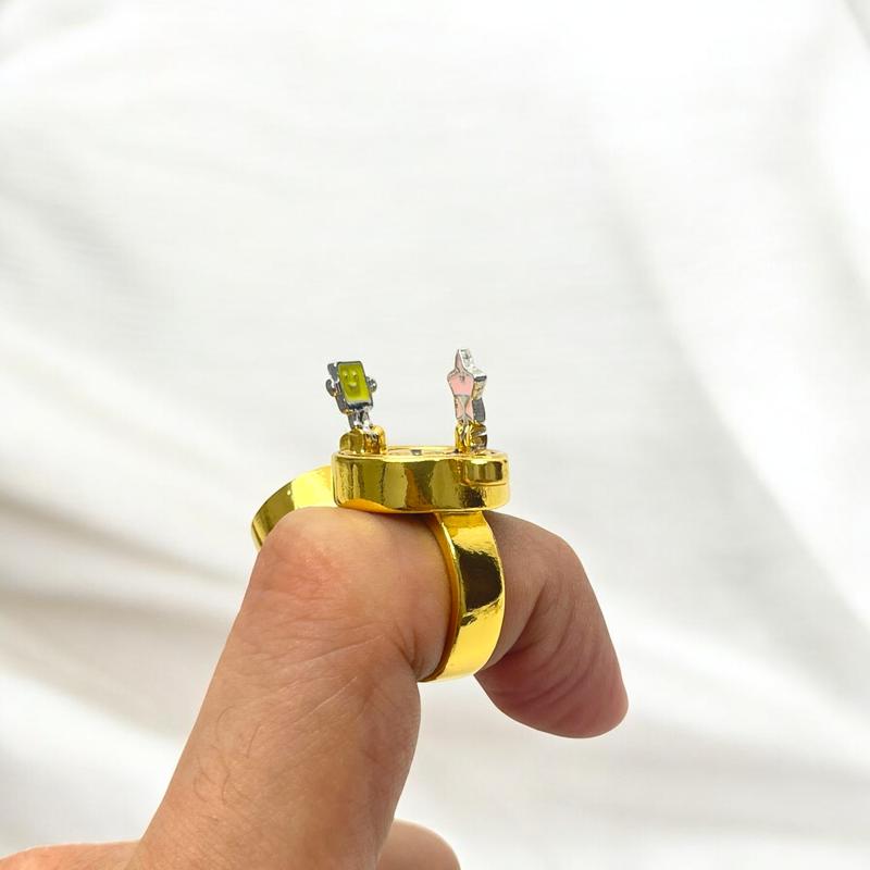 GoodLittleGoods 2Pcs BFF Letter Spinner Rings – Anime-Inspired Secret Box Design, Adjustable Friendship Jewelry for Boys & Girls, Cute Gift for Besties