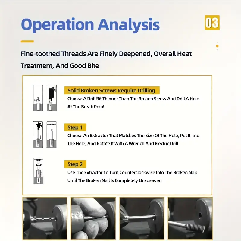 5 6pcs premium screw extractor kit easy to remove damaged screws bolts and pipes essential woodworking and diy tools details 3