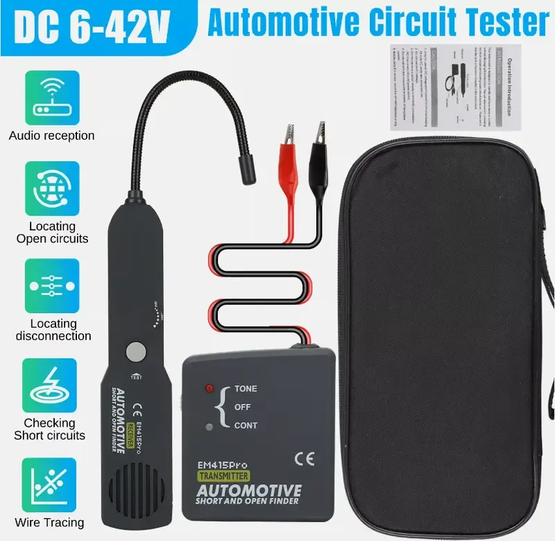 Precise line finder for home wall line finding,line maintenance,precise line location, em415Pro Automotive car electrical open and short circuit finder circuit tester,tone generator cable line breaker fault finder, DC less than 42V car diagnostics