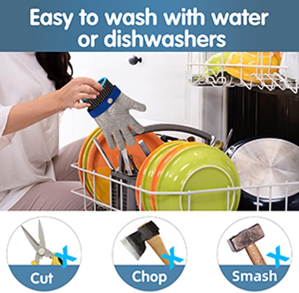 Level 9 Cut Resistant Glove-Stainless Steel Wire Metal Mesh Butcher Safety Work Glove for Meat Cutting, Fishing,Cooking