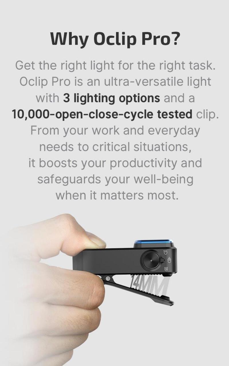 OLIGHT Oclip Pro Clip on Flashlight with Floodlight Spotlight and Red Light