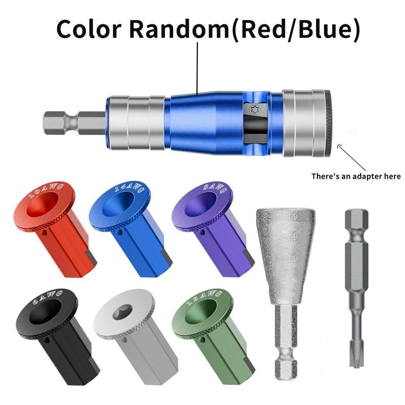 Product Introduction of KPKL&nbsp;9 in 1 Wire Stripper&nbsp;for Drill, Wire Stripping&nbsp;Tool and Twisting&nbsp;Connector&nbsp;Set,&nbsp;Quick Release Fitting Adjustable Cable Stripper,&nbsp;Wire Stripping Professional Electrician Tools Set（6/8/10/12/14 AWG） 8