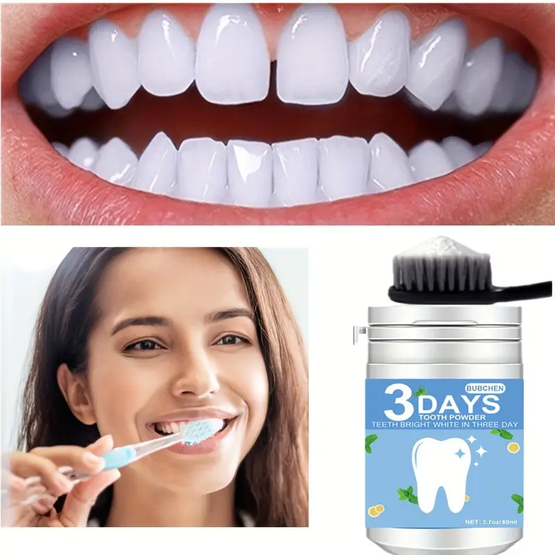 1pc 80ml pearl   teeth whitening powder tooth deep cleaning powder breath freshener tooth cleaning powder for daily life details 2