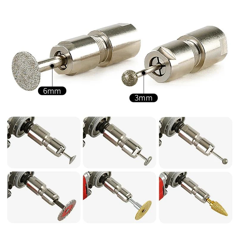 ⚙️Angle Grinder Conversion Kit 🔧 3mm/6mm Dual Collet – Universal Straight Grinder Adapter for Carving & Polishing