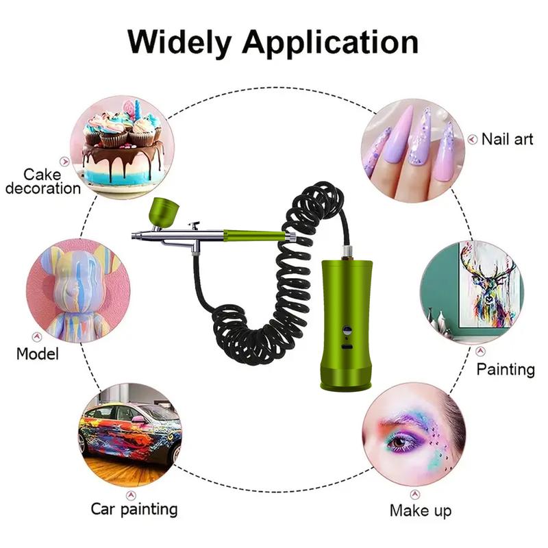 Electric Airbrush Kit with Compressor, Rechargeable Portable Cordless Air Brush Set, Handheld Airbrush Gun Set for Nail Art, Makeup, Painting, Cake Decor