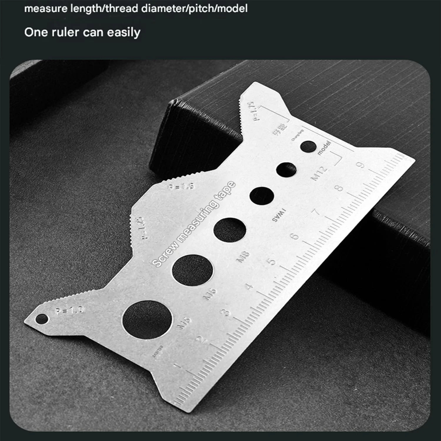 Stainless Steel Double-Sided Bolt Gauge Card