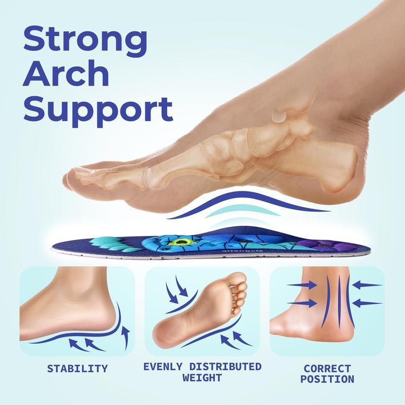 Shock Absorbing Insoles for All Day | 220+ Lbs Plantar Fasciitis High Arch Supportinsoles for Men Women,Work Boot Shoe Insole, Absorb Shock with EveryStep