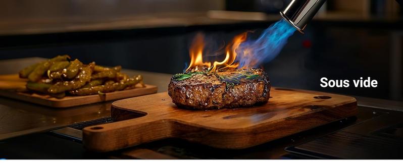 SEESE Powerful Propane Torch(Propane Tank Not Included),With One-Touch Max Fire Button and Safety Lock, Adjustable Blow Torch for Sous Vide Searing Steak, BBQ, Cooking,Grill, Campfire, Fireplace,Charcoal Wood