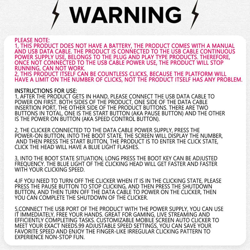 Product Introduction of Smart Automatic Screen Clicker Device, USB Powered Simulate Finger Continuous Clicker, Adjustable Speed Physical Clicker for Games, Live Likes, Reward Tasks, Boyfriend Gift, Gifts for Girlfriend, Gaming 15