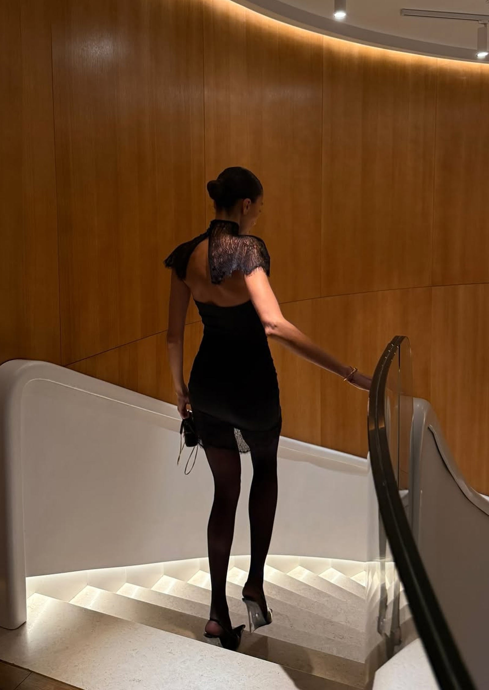 Lace Trimmed Strapless Mini Dress Set