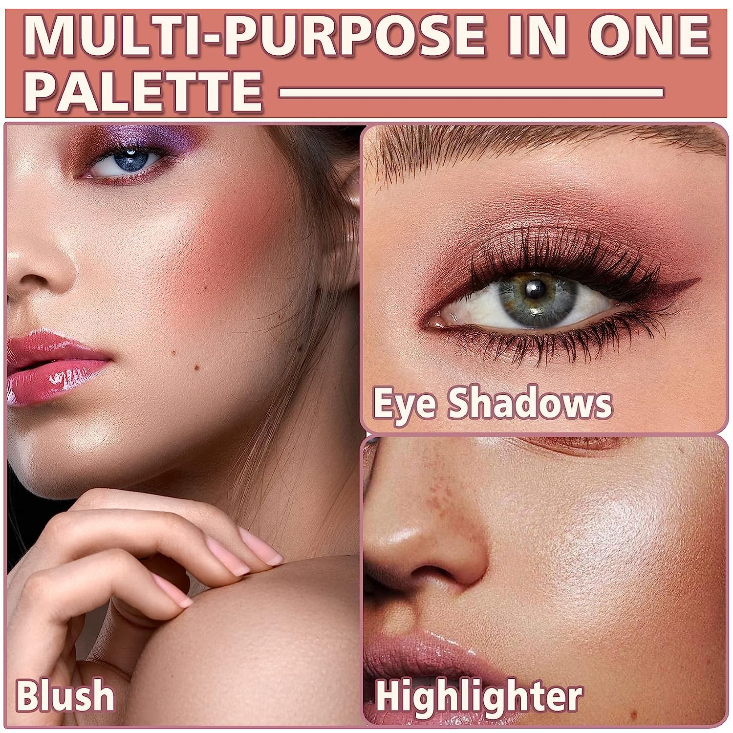 iPhone Makeup Palette, 11 Color Eyeshadow Palette with Mirror Back, Eyeshadow Highlighter Blusher Palette