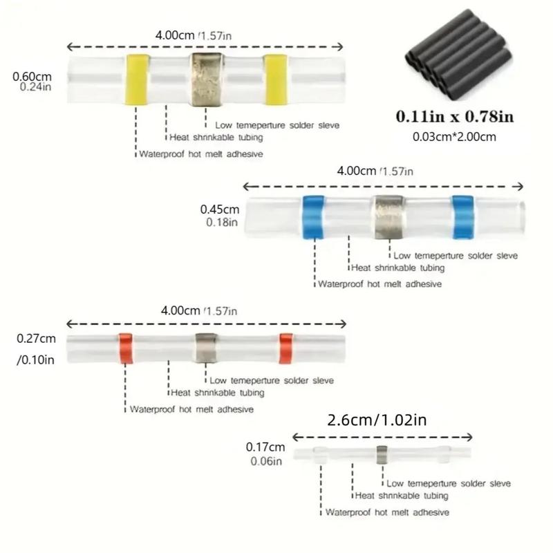 Product Introduction of Car Heat Shrink Butt Crimp Terminal Kit, Waterproof Solder Seal Electrical Connectors, Suitable For Automotive & Marine Wiring 12