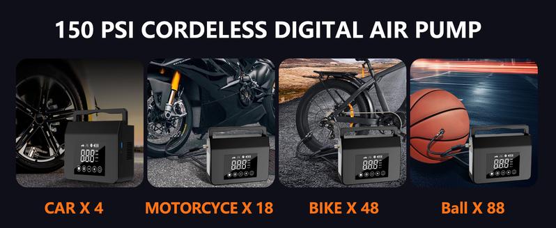 【Hieha】Fall Deals For You ,Portable Car Jump Starter with Air Compressor,4000A Car Battery Jump Starter (ALL Gas/7.0L Diesel) with 150PSI Tire Inflator, 12V Car Battery Jump Power,15000mAh Power Bank With LED Light