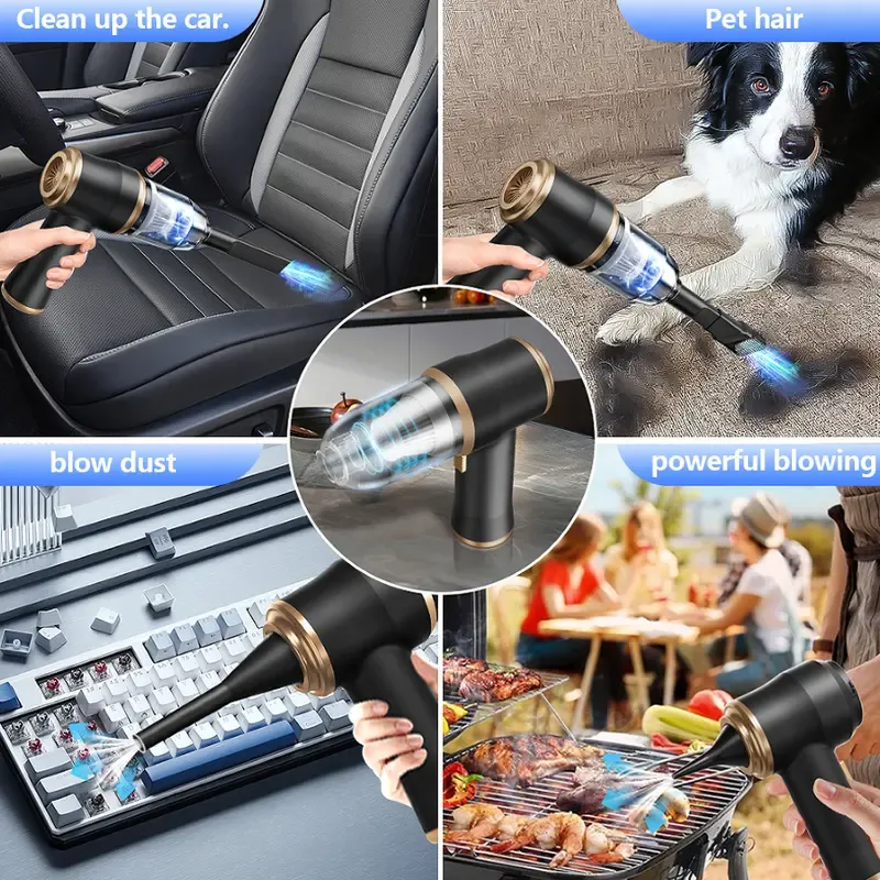 BELBUY Handheld Car Vacuum Cleaner, 19000Pa Vacuum Cleaner and Air Gun, 120W High-Power Wireless Handheld Car Vacuum Cleaner, equipped with two filters and multiple nozzles, suitable for cars, homes, offices, and pets.