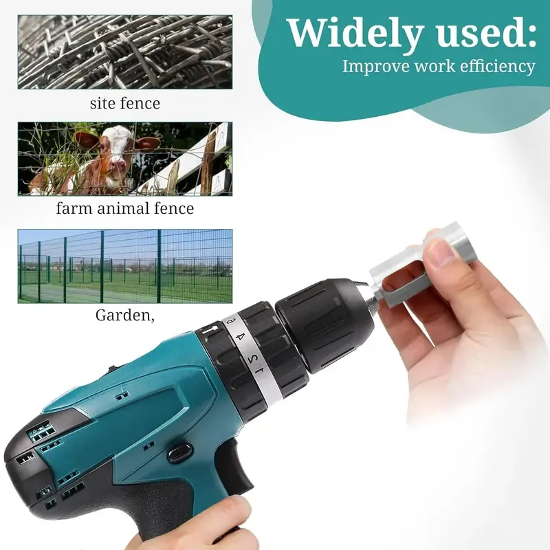 Twist Ties Tool for 9 Gauge Drill Chuck,High-tensile Wire Easy Twist Tool,Twisted Fence Tool for Fixing Chain Link Fence and Loop Fences