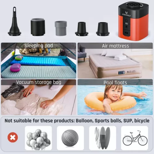 AIR 3 Air Pump for Inflatables with 2600 mAh Battery & Camping Light Ultra-Fa... - Picture 6 of 9