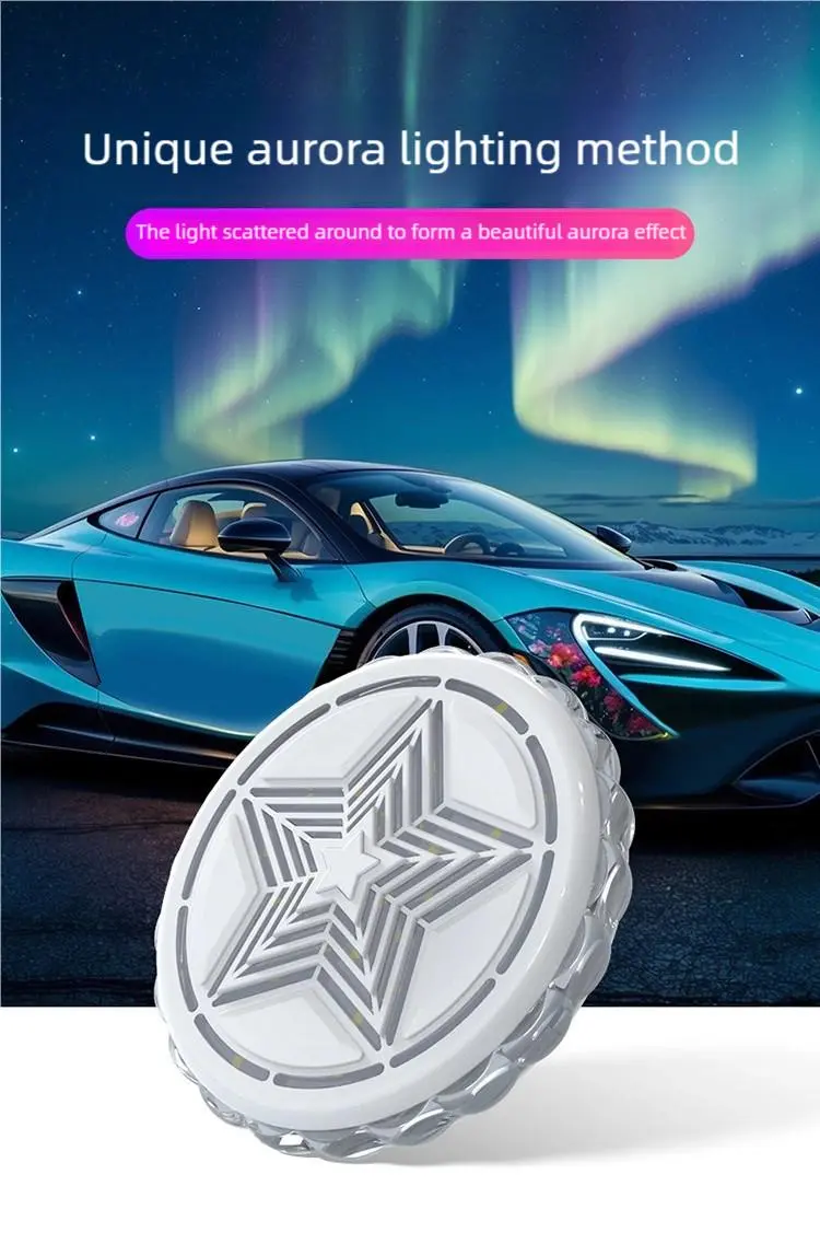 Product Introduction of LED Atmosphere Lights for Cars - 16 Color Interior Lighting Kit with Magnetic Base Easy Install for All Cars Family Night Light Car Ceiling Decorative Reading Lights Voice Activated 8