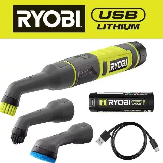 ✒️RYOBI USB 🕵️Detail Scour Scrubber Kit ✨